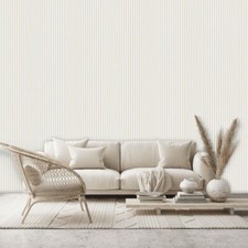 Galerie Luxury  Non-Woven Striped Beige & White Wallpaper - Paste the Wall 