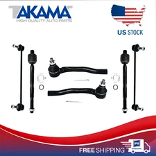 6 pcs Front Outer +Inner Tie Rod Ends + stabilizer links for 09-14 HONDA FIT