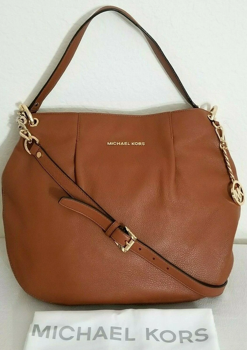 MICHAEL KORS BEDFORD LUGGAGE BROWN LEATHER LARGE CONVERTIBLE
