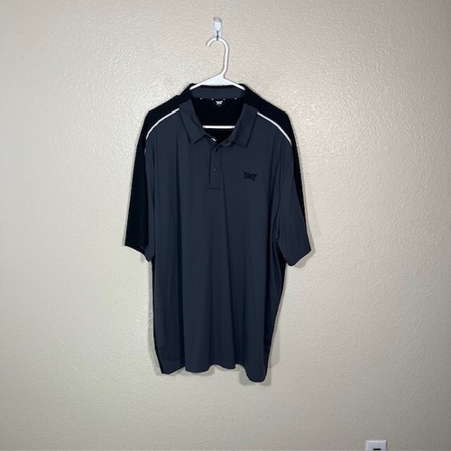 PXG Golf Polo Herren XXL Shirt sportlich Stretch grau schwarz Logo Performance