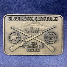 NRA Whittington Center Belt Buckle - Shooting For Our Future - Quick Shipping