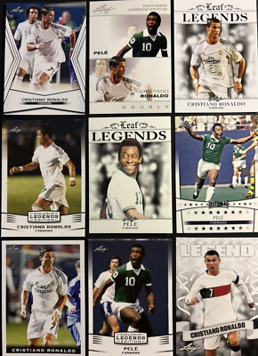 RONALDO ARGENTINA  PELE' BRAZIL LOT (9) LEAF LEGENDS  SOCCER CARDS