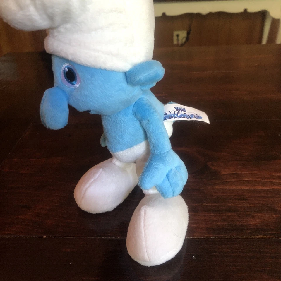 The Smurfs 2013 Happy Clumsy Smurf Plush Stuffed Animal Toy Blue 7” - Image 2 of 4