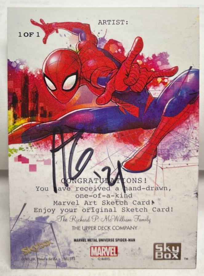 Carnage 2021 Marvel Metal Spider-Man - Allen Geneta Artist Sketch