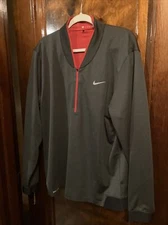 NIKE Tiger Woods Collection Pullover Mens XL Dark Gray/Red 1/4 Zip Dri Fit