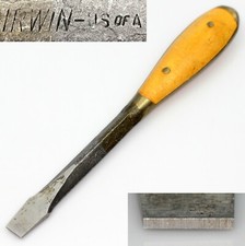 VTG IRWIN SQUARE SHANK WOOD GRIP PERFECT HANDLE SCREWDRIVER 1/2