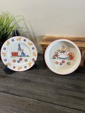 TIFFANY  CO. CHILD  S CHILDREN PORCELAIN TIFFANY TOYS PLATE  BOWL SET