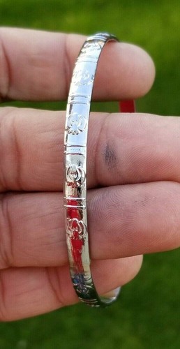Khanda kara chrome plated smooth sikh singh kaur khalsa kada bracelet bangle p9 - Picture 6 of 10