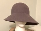 NWOT Size Small Gray Wool Felt Asymmetrical Brim Cloche Hat — photo 1