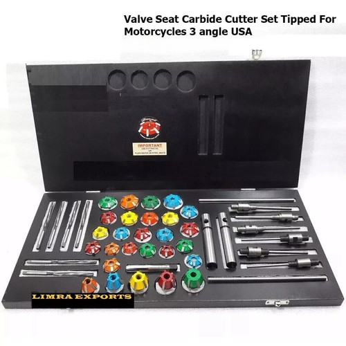 New Valve Job Seat Cutter Set Carbide Tipped For Motorcycles 3 Angle USA - Picture 2 of 6