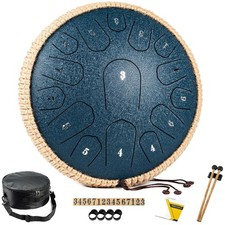 Navy Blue Handpan Drum - 15 Notes - Music Book Included