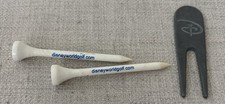 Vintage Disney Golf Resorts Divot Repair Tool Metal & 2 Disney World Golf Tees