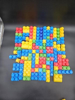 Bulk Lot Of Mega Bloks Building Bricks 80+ Pcs Mix Colors