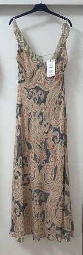 ABITO CAMICETTA ZARA MULTICOLORE STAMPA PAISLEY VOLANT SPALLINE ORLO SVASATO TAGLIA M - Foto 4 di 10