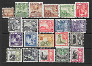 MALTA KGVI 1938 Pictorials Complete Mint Set MH