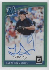 2018 Donruss Optic Rated Rookie Signatures Green Prizm 2/5 Lucas Sims Auto 0x1