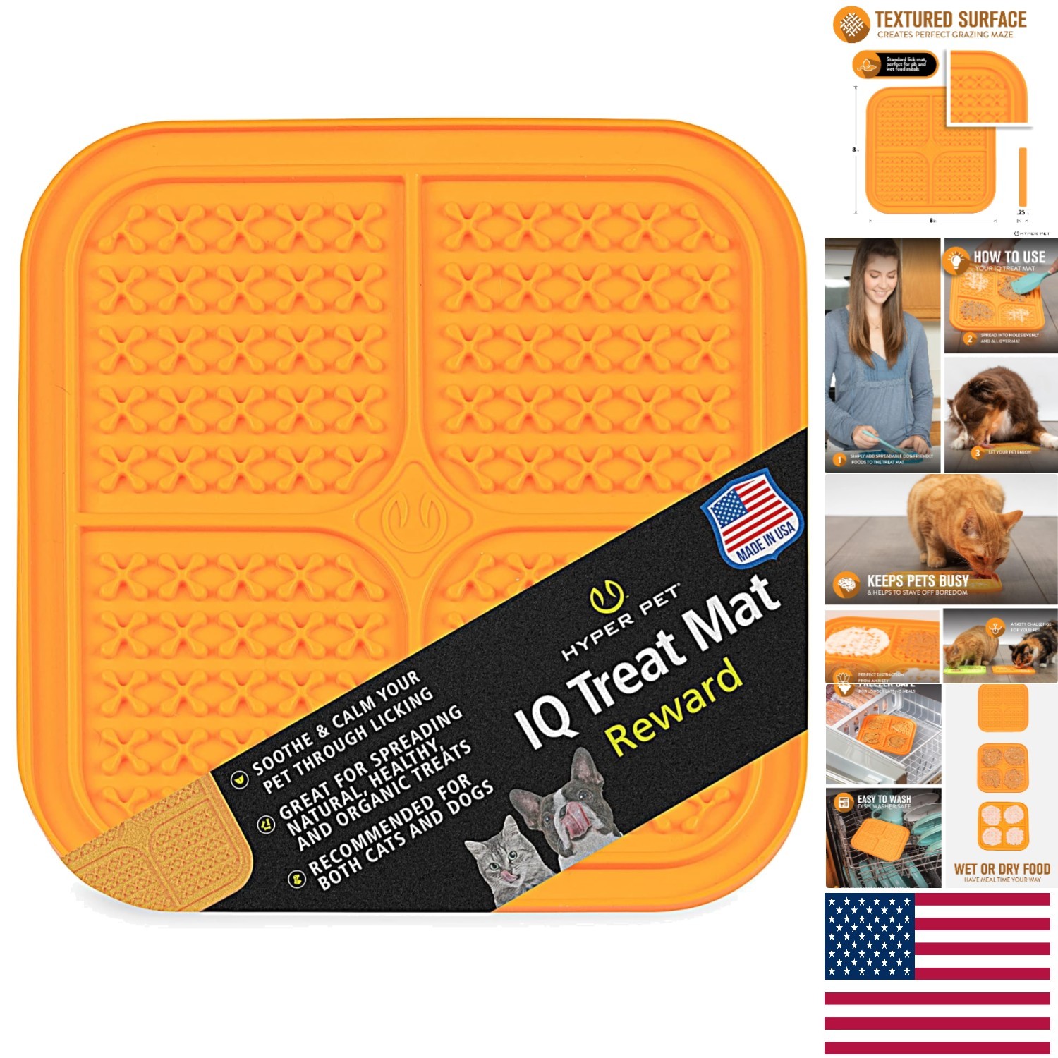 Dishwasher Safe Dog & Cat Lick Mat - Promote Slow Feeding & Anxiety Relief