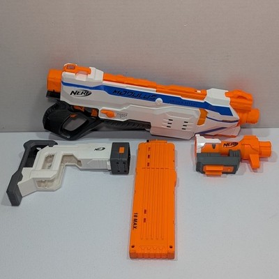Nerf N-Strike Modulus Regulator w/ 2 Attachments & 18 Round Magazine Tested 