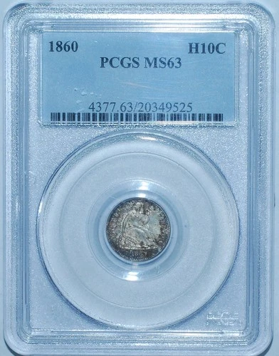 1860 PCGS MS63 Liberty Seated Half Dime