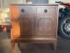 Antique 1968 Lane Drop Front Record Cabinet