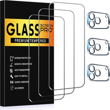 3 3 Pack Glass Screen Protector for Iphone 17 Pro with Camera Lens Protector, 6.
