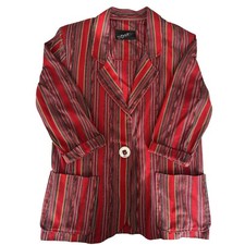 Vintage Southwestern Blazer Jacket Red Horse Blanket Pattern Western size M/L