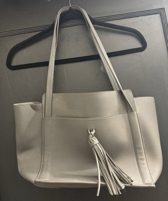 Women s Large Gray Bag with a tassel purse handbag