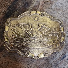 Vintage 1975 2nd Amendment The Right To Keep And Bear Arms Belt Buckle Gold Tone