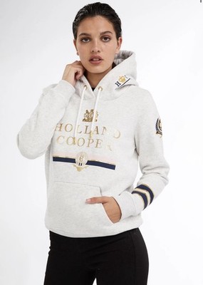 Holland Cooper Size XS 6 8 Ice Grey Heritage Hoodie Gold Hardwear Bnwt £79