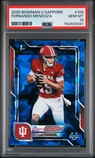 2025 BOWMAN UNIVERSITY CHROME SAPPHIRE #109 FERNANDO MENDOZA PSA 10