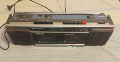 Philips Tandem D8068 1980 Doppel Ghettoblaster Kassettenspieler Recorder Doppel