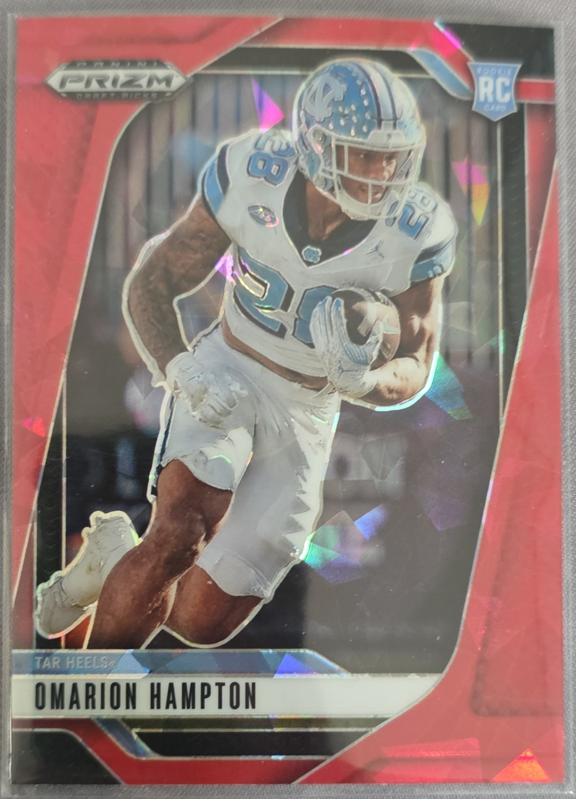 2025 Panini Prizm Draft Picks Omarion Hampton Rookie Red Ice #74 Tar Heels