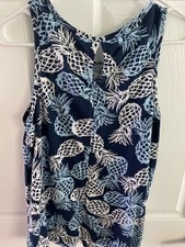 St. John’s Bay NWT pineapple print maxi dress blue women’s medium
