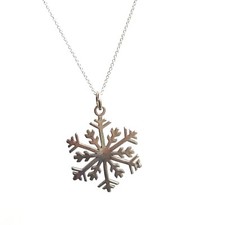 Sterling Silver Snowflake Pendant Necklace - 18 Inch