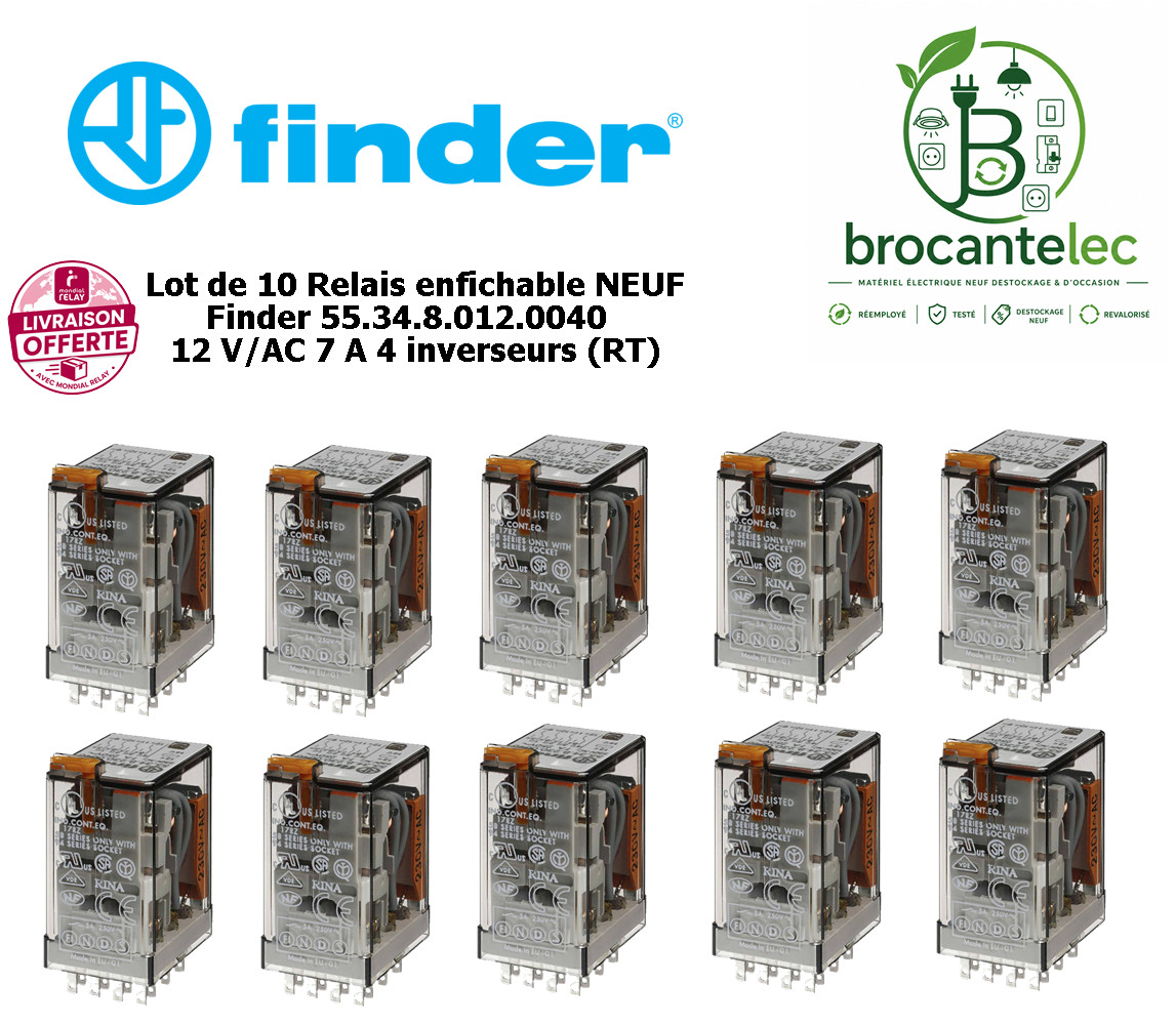 Relais Finder 55.34.8.012.0040 pour éviter les pannes de commande 12Vac