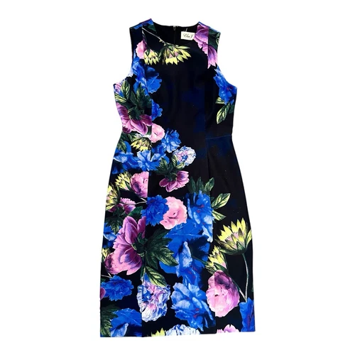 VETEMENTS Abito donna Eliza J cocktail gardencore party taglia 4P blu floreale classico vintage