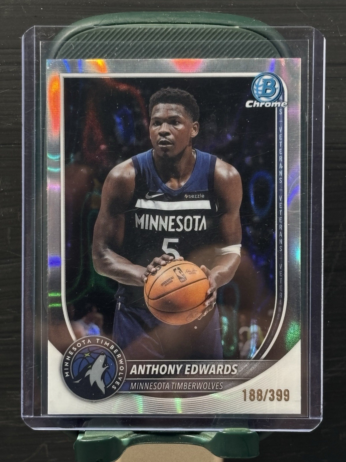 2025-26 Bowman Chrome Anthony Edwards Lava Refractor /399 #BCV-103 Timberwolves