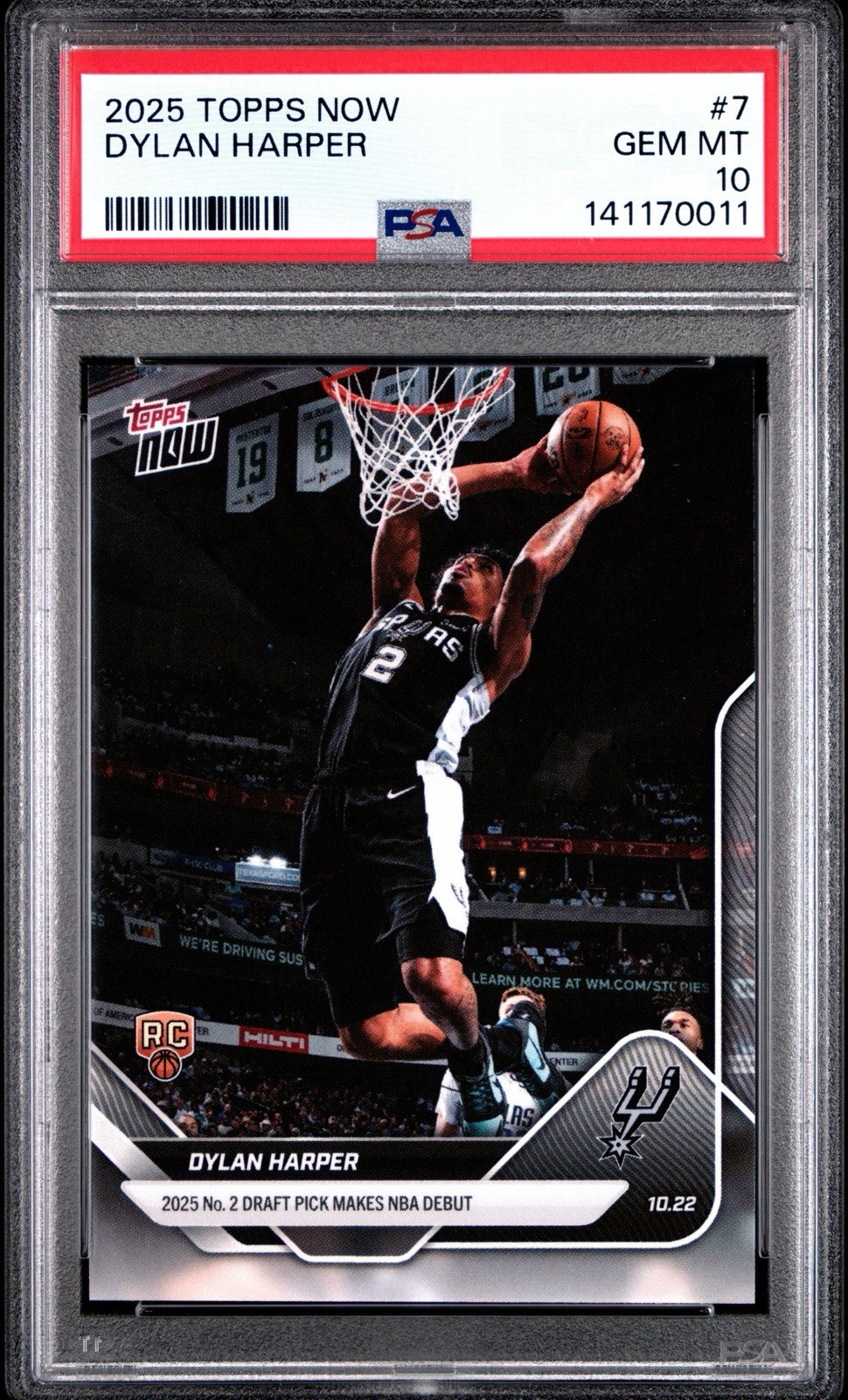 2025 Topps Now /6491 * NBA Debut * Dylan Harper Spurs RC PSA 10 Rookie Low Pop