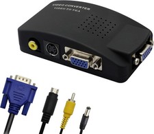 RCA to VGA AdapterComposite AV S-Video to VGA Converterfor HDTV Monitors Lapt...