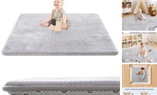 Thick Baby Play Mat for Floor,50 x 50 Playpen Mat,Tummy Time Foam 50"x50" Grey