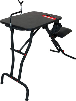 Birchwood Casey Swivel Action Shooting Bench with Thick Padded Seat, Extended Ar