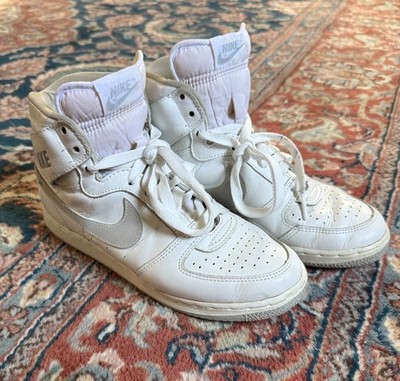 Nike Team Convention High Top Sneakers Shoes Men s 7 RARE Vintage 1985 White