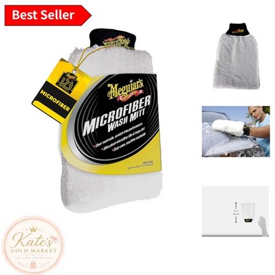 Reusable Microfiber Wash Mitt (10'' x 8'') - Clear Coat Safe for Easy Car Care