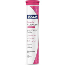 Image of Bioglan Beauty Collagen Effervescent Tablets 1000mg Marine +...