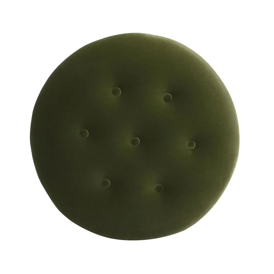 Yolanda 24" Round Upholstered Accent Ottoman, Medium - Image 2 of 4
