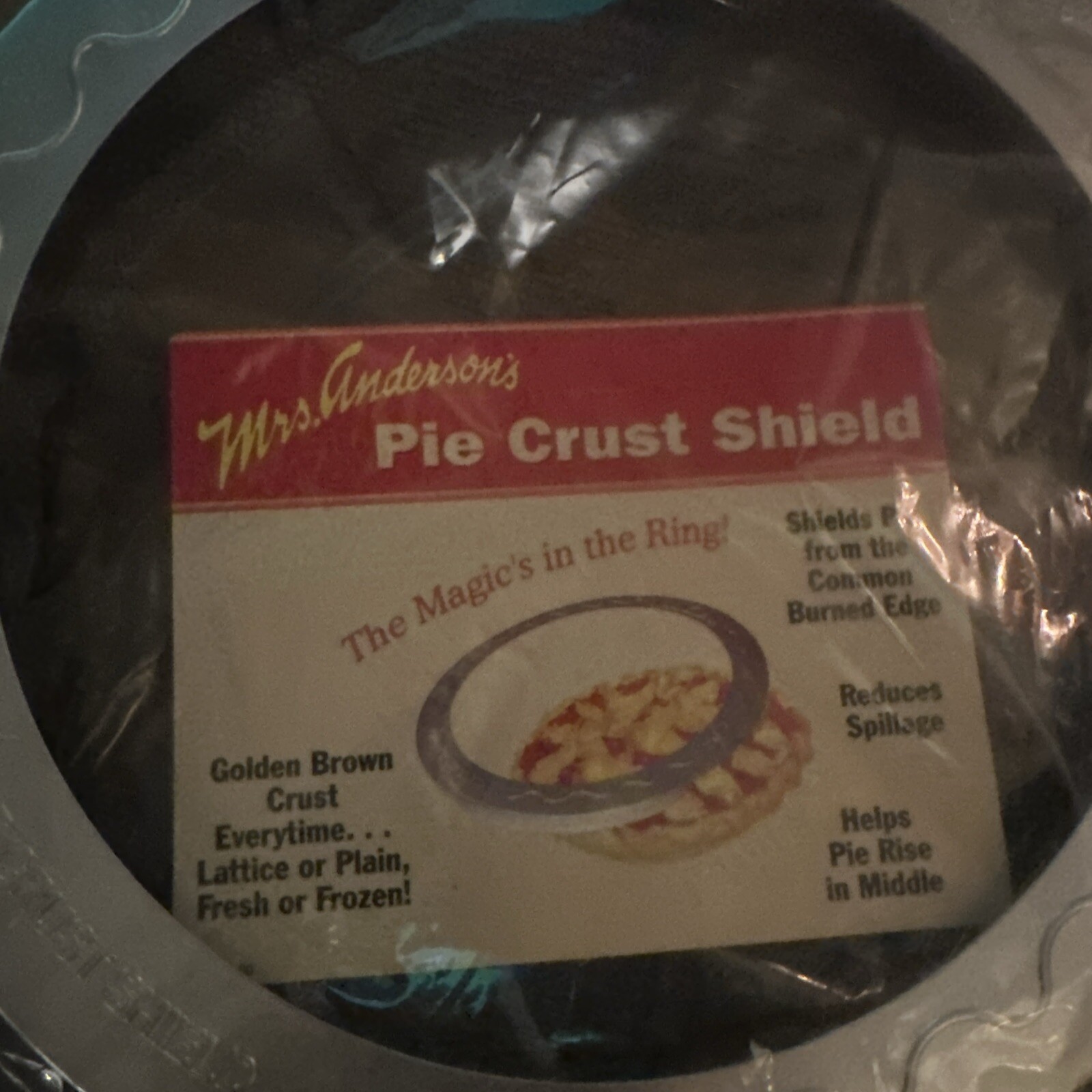 New Mrs. Anderson's Pie Crust Shield for 9.5" - 10" Pans Sealed Package
