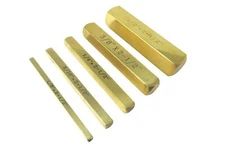 5 Piece Set Solid Brass Set Up Bar Gauge Blocks 1/8, 3/16, 1/4, 3/8 and 1/2 Inch