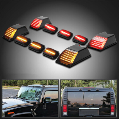 Smoke Marker Lights Fits 2003-2009 Hummer H2/H2 SUT LED Cab Roof Top Lamps 10PC
