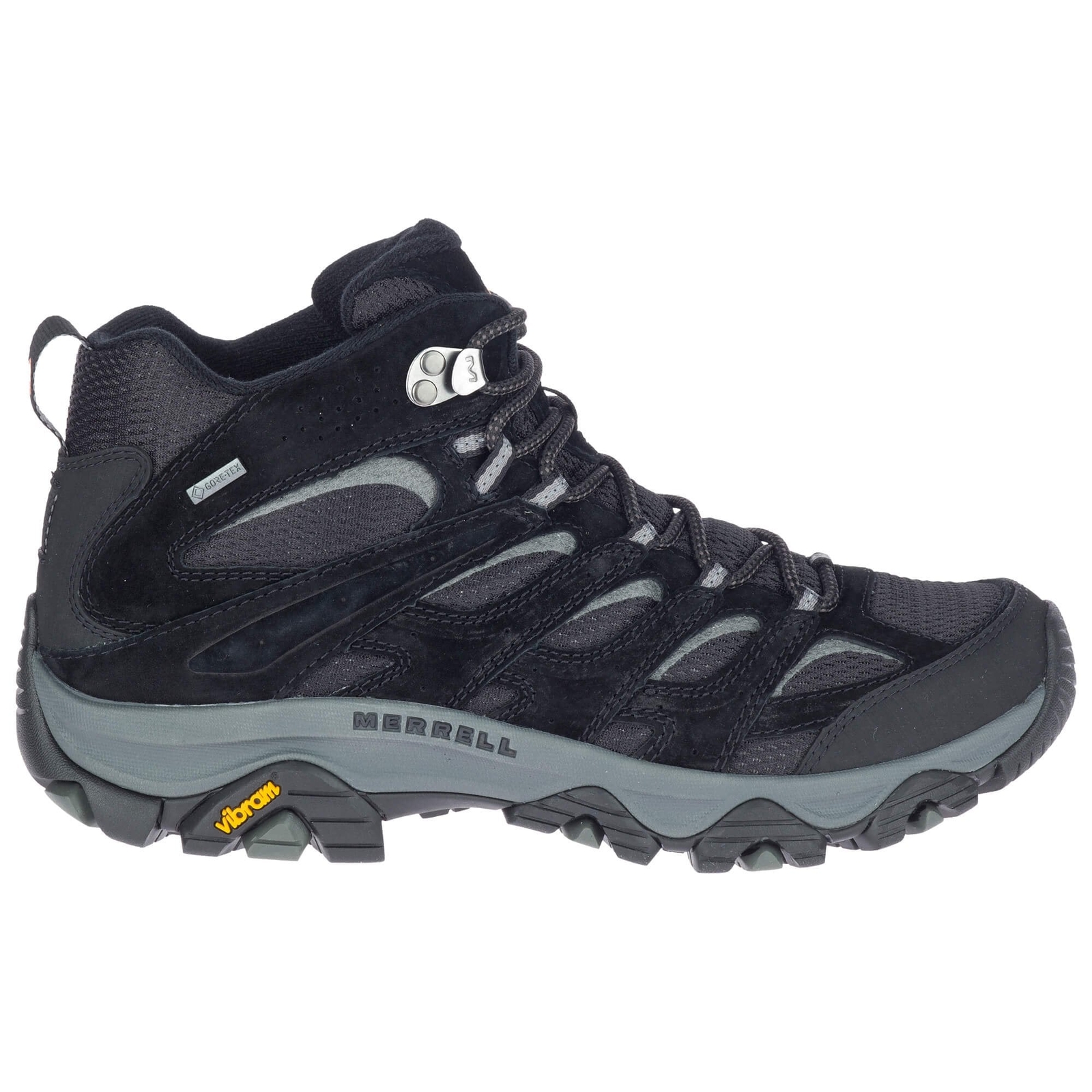 Merrell Mens Moab 3 Mid GTX Gore-Tex Waterproof Walking Boot - Black/Grey image 2