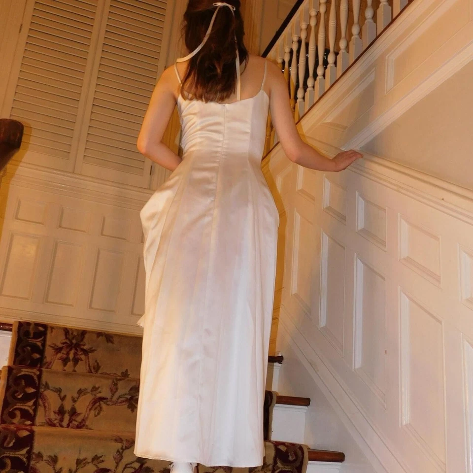 Y2K Jessica McClintock Gunne Sax Satin Prom Dress Vintage Gown Size 5 - Image 4 of 4